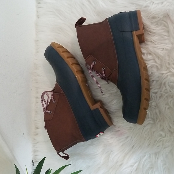 Hunter Navy Brown Duck Pac Short Boots/Booties Size US 8 EU 39 - Picture 2 of 11